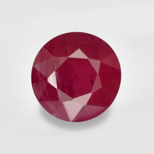 Jam Red Ruby Gem - 1ct Round Facet (ID: 496582)