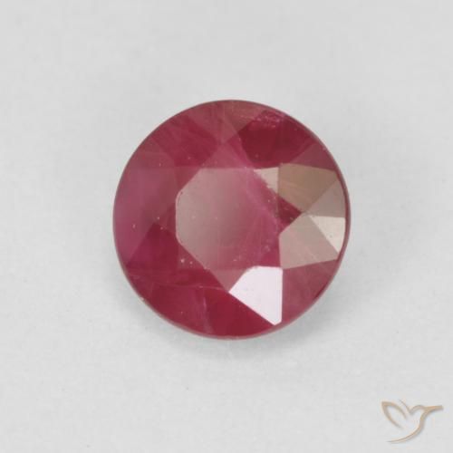 0.76 ct Red Ruby Stone, Natural Ruby in Round Facet Shape for Sale