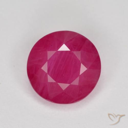 Rojo medio Rubí Gema - 1ct Faceta Redonda (ID: 496621)
