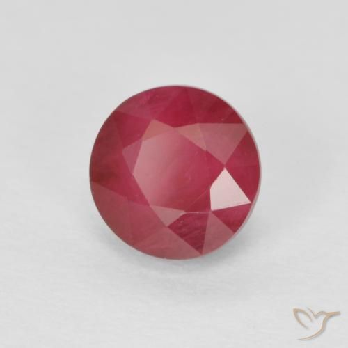 0.96 ct Red Ruby Stone, Natural Ruby in Round Facet Shape for Sale