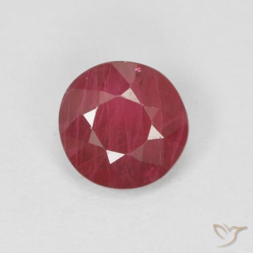 0.87 ct Round Cut Ruby, 5.6 mm From Myanmar, Photo A