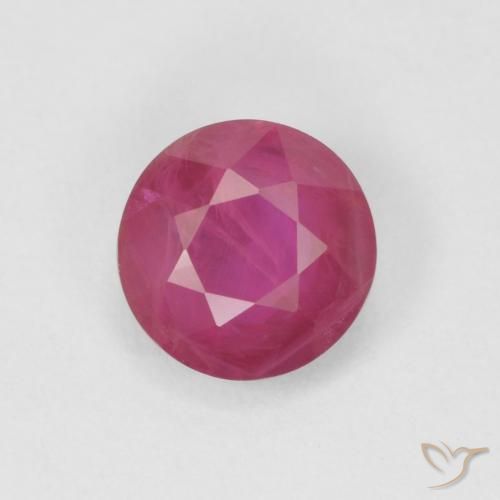 0.82ct Natural Reddish Pink Ruby, Round, VS-SI