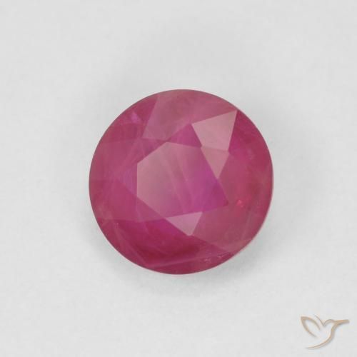 0.82 ct Red Ruby Stone, Natural Ruby in Round Facet Shape for Sale