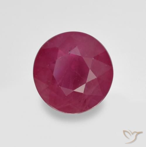1.12 ct Red Ruby Stone, Natural Ruby in Round Facet Shape for Sale