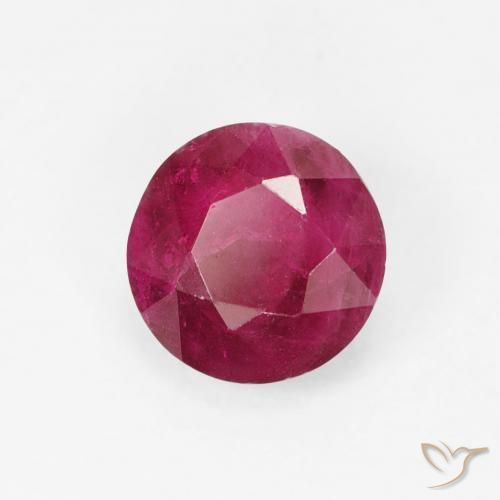 0.80 ct Red Ruby Stone, Natural Ruby in Round Facet Shape for Sale