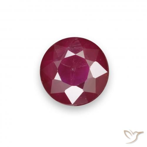 0.97ct Natural Deep Red Ruby, Round, VS-SI