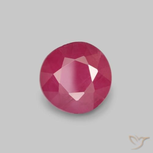 0.77 ct Red Ruby Stone, Natural Ruby in Round Facet Shape for Sale