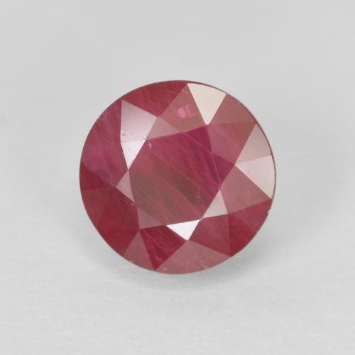 Розовато-красный Рубин Камень - 1.4ct Круглая Фасетная Огранка (ID: 496648)