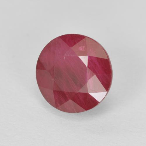 1.42 ct Red Ruby Stone, Natural Ruby in Round Facet Shape for Sale