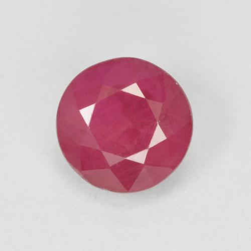 Pinkish Red Ruby Gem - 1.1ct Round Facet (ID: 496649)