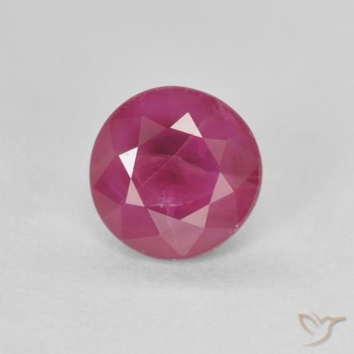 0.71ct Natural Reddish Pink Ruby, Round, VS-SI