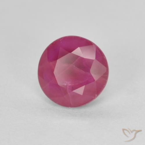 0.71 ct Red Ruby Stone, Natural Ruby in Round Facet Shape for Sale