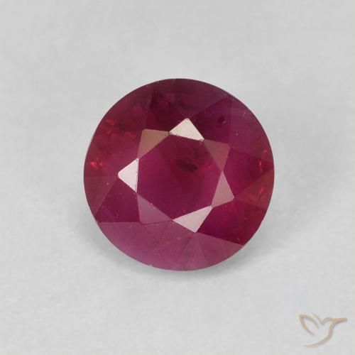 0.97 ct Round Cut Ruby, 5.6 mm From Myanmar, Photo A