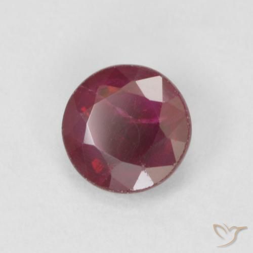 0.40 ct Red Ruby Stone, Natural Ruby in Round Facet Shape for Sale