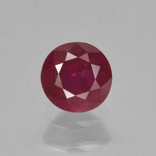 Rojo oscuro Rubí Gema - 0.5ct Faceta Redonda (ID: 496684)