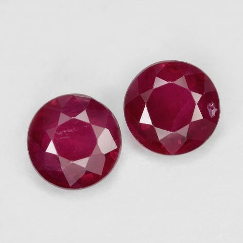 Deep Red Ruby Gem - 0.4ct Round Facet (ID: 496693)