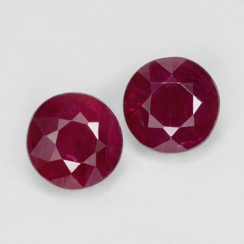 Deep Red Ruby Gem - 0.5ct Round Facet (ID: 496695)