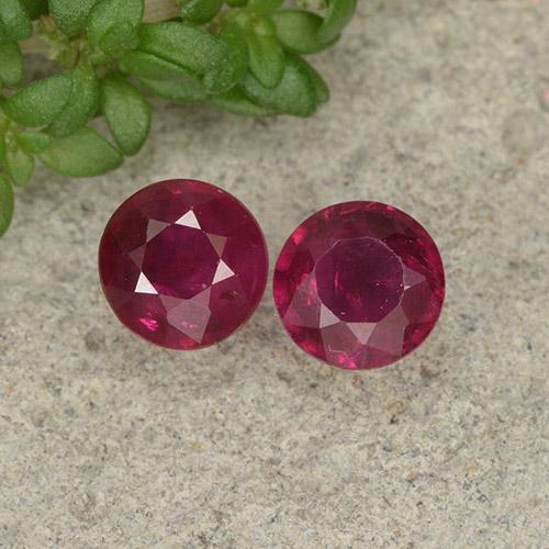 Deep Red Ruby Gem - 0.4ct Round Facet (ID: 496698)