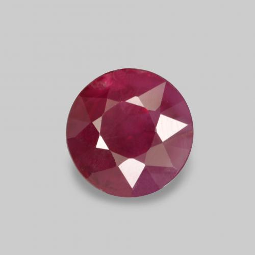 Deep Red Ruby Gem - 0.6ct Round Facet (ID: 496706)