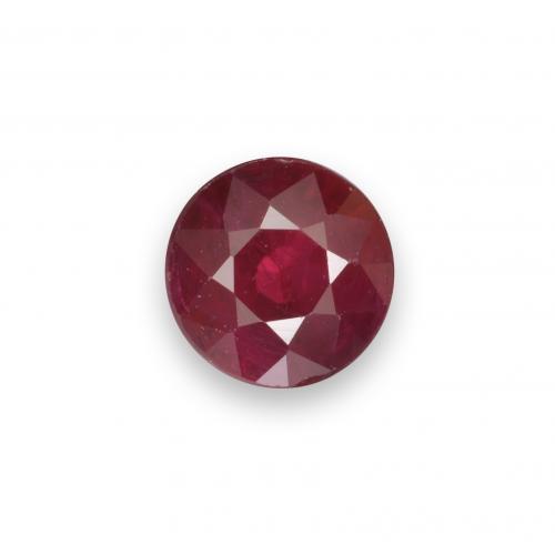 4.4mm Round Red Ruby from Myanmar, Weight of 0.55ct, Natural heated Gemstone in VS-SI Clarity, 1pc Round Facet Ruby - Color: Dark Red, Mohs Hardness of 9 suitable for daily wear jewelry, Traditional December Birthstone, Photo A