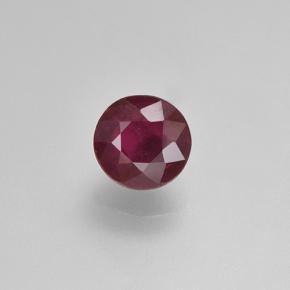 Rojo oscuro Rubí Gema - 0.5ct Faceta Redonda (ID: 496732)