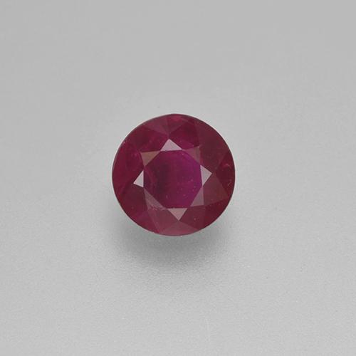 Wine Red Ruby Gem - 0.5ct Round Facet (ID: 496800)