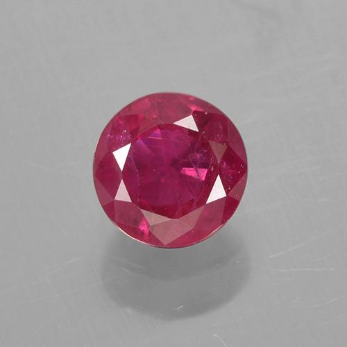 Rosado rojizo Rubí Gema - 0.4ct Faceta Redonda (ID: 496807)