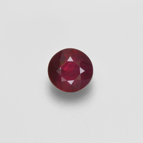 Dark Red Ruby Gem - 0.5ct Round Facet (ID: 496809)