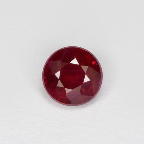 Dark Red Ruby Gem - 0.4ct Round Facet (ID: 496823)