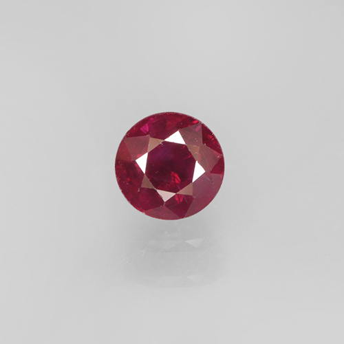 Medium Red Ruby Gem - 0.5ct Round Facet (ID: 496831)