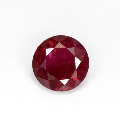 Rojo oscuro Rubí Gema - 0.4ct Faceta Redonda (ID: 496832)