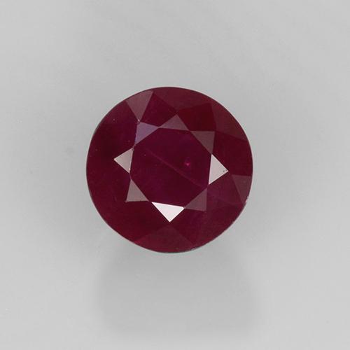 Темно-красный Рубин Камень - 1.1ct Круглая Фасетная Огранка (ID: 499389)