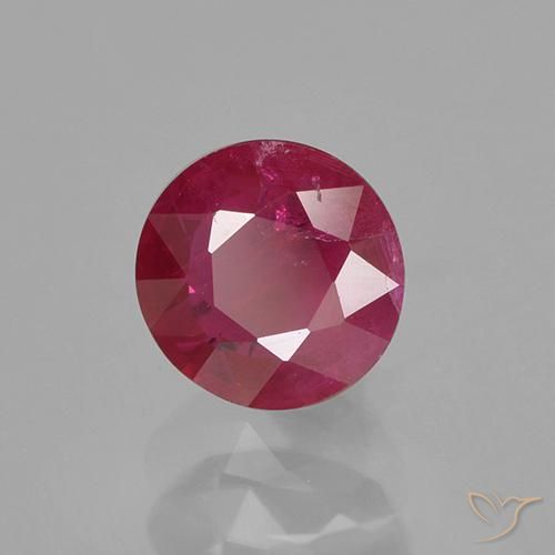 0.98 ct Red Ruby Stone, Natural Ruby in Round Facet Shape for Sale