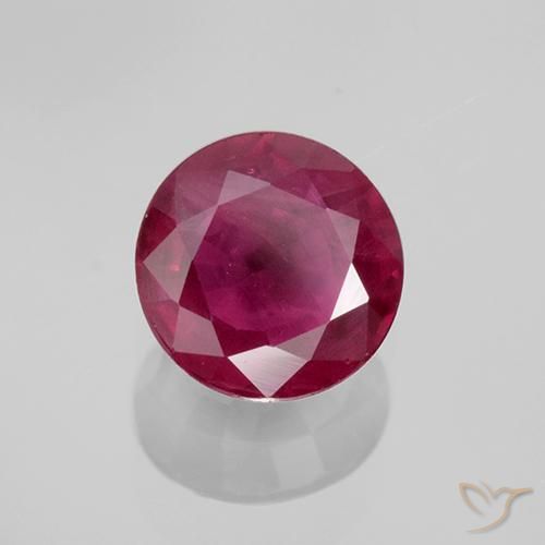 0.70 ct Red Ruby Stone, Natural Ruby in Round Facet Shape for Sale
