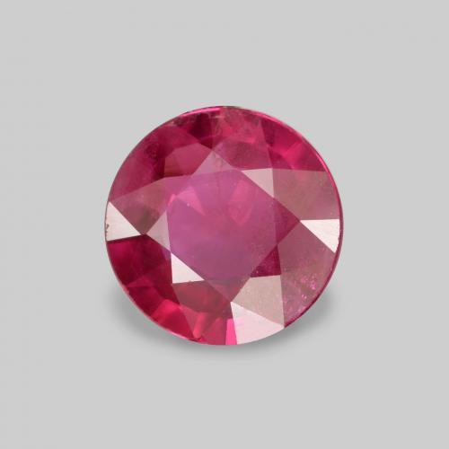 Rojo claro Rubí Gema - 0.8ct Faceta Redonda (ID: 499396)