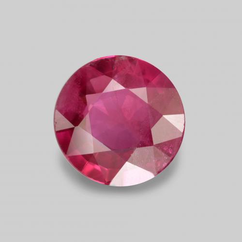 0.75 ct Red Ruby Stone, Natural Ruby in Round Facet Shape for Sale