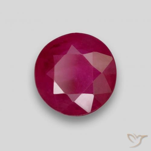 0.90 ct Red Ruby Stone, Natural Ruby in Round Facet Shape for Sale