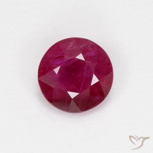 0.72ct Natural Medium Red Ruby, Round, VS-SI