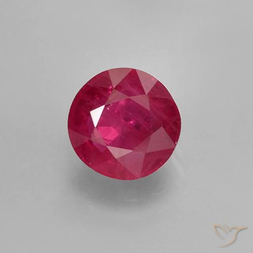 Light Red Рубин Камень - 1.2ct Круглая Фасетная Огранка (ID: 499400)