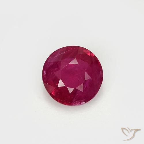 0.64ct Natural Medium Red Ruby, Round, VS-SI
