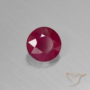0.95 ct Red Ruby Stone, Natural Ruby in Round Facet Shape for Sale