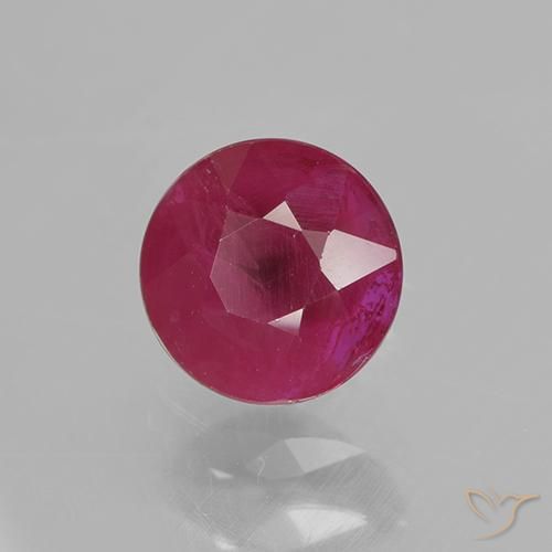 0.96 ct Red Ruby Stone, Natural Ruby in Round Facet Shape for Sale