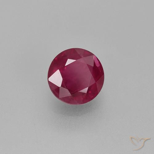 0.82 ct Red Ruby Stone, Natural Ruby in Round Facet Shape for Sale