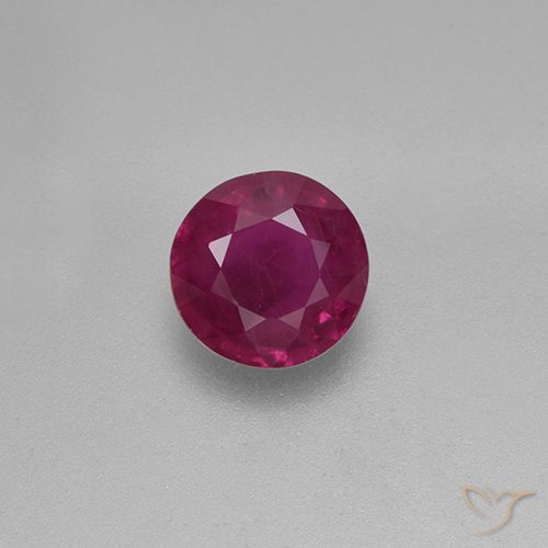 0.73ct Natural Deep Red Ruby, Round, VS-SI