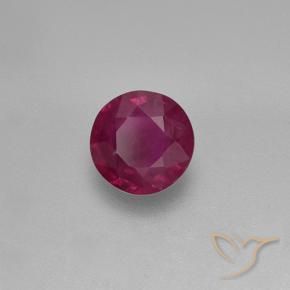 0.73 ct Red Ruby Stone, Natural Ruby in Round Facet Shape for Sale