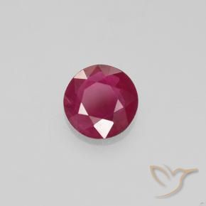 0.67 ct Red Ruby Stone, Natural Ruby in Round Facet Shape for Sale