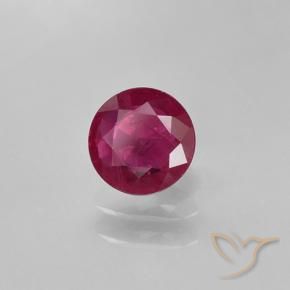 0.63 ct Red Ruby Stone, Natural Ruby in Round Facet Shape for Sale
