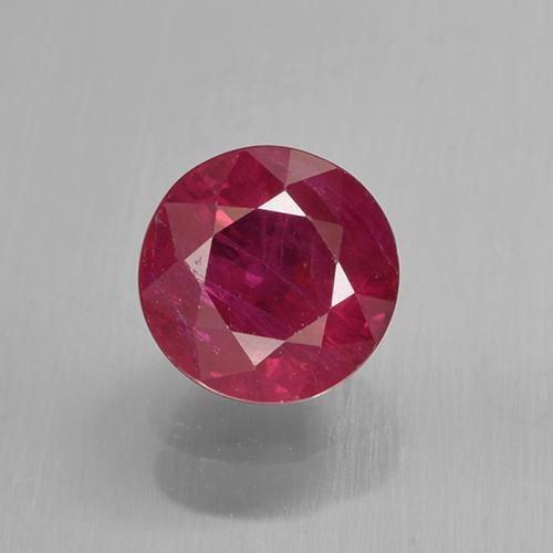 Rouge Rosâtre Rubis gemme - 1ct Facette ronde (ID: 499439)