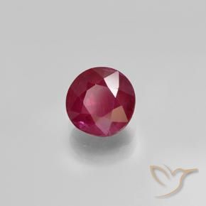 0.79 ct Red Ruby Stone, Natural Ruby in Round Facet Shape for Sale