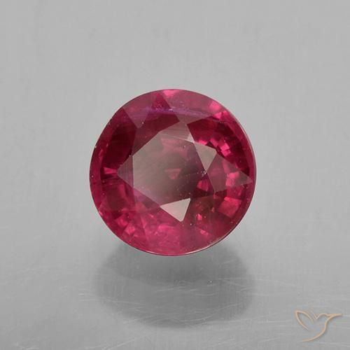 0.80 ct Red Ruby Stone, Natural Ruby in Round Facet Shape for Sale